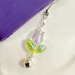 image-Pure Handmade Tulip Flower Beads Phone Charm