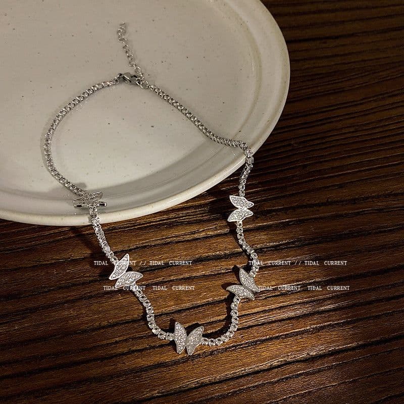 image-Butterfly Choker Necklace - Clavicle Chain