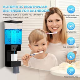 image-Intelligent Induction USB Mouthwash Dispenser - Black 400mL Built-in 1200mAh