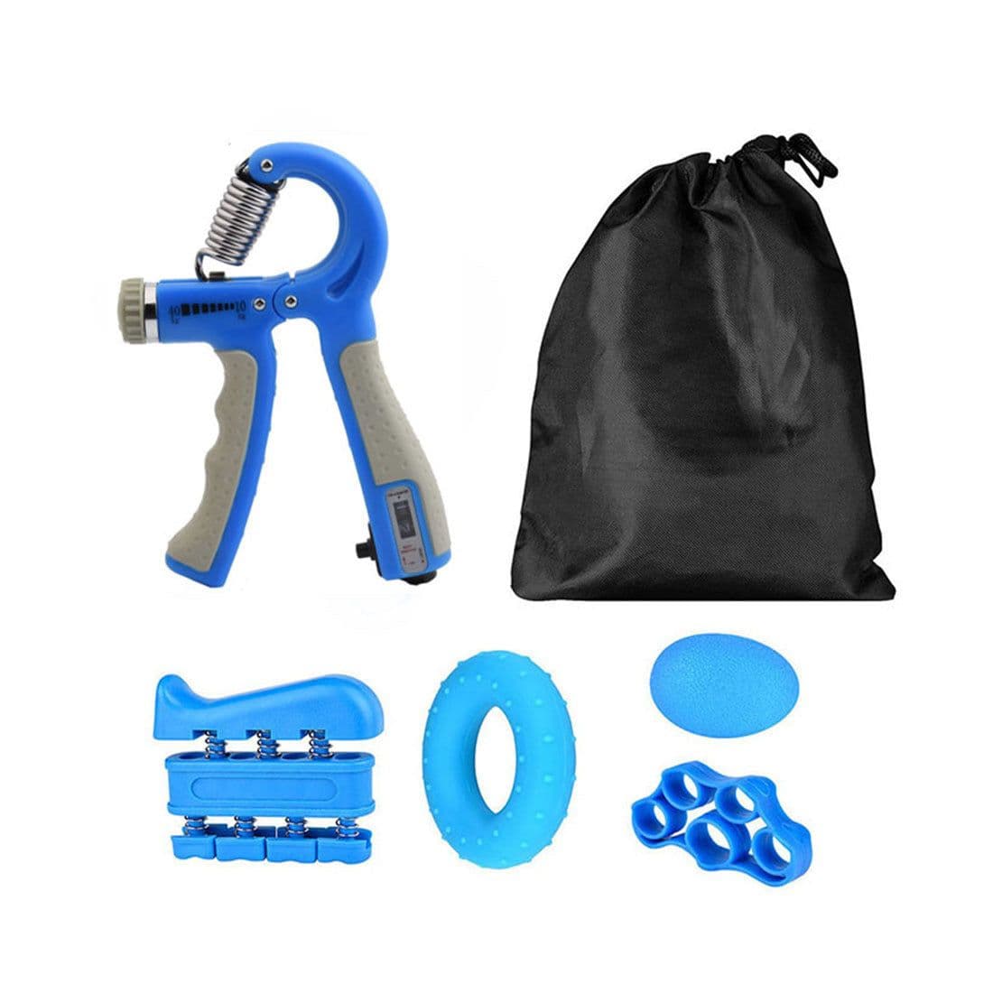 image-Five-piece Counting Grip Set Five Finger Trainer Home Fitness Hand Finger Rehabilitation Training Grip Set