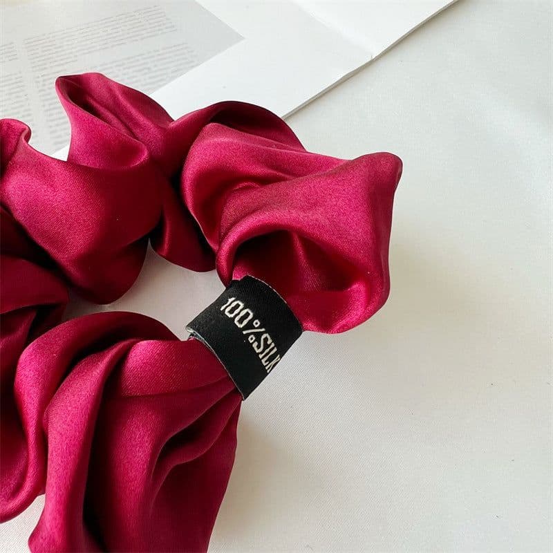 image-Silk Satin Hair Ring - Navy Blue Korean Style