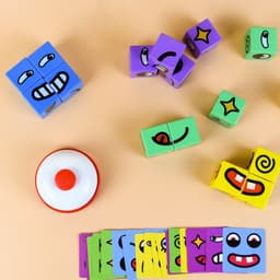 image-Cross-border children's face-changing Rubik's cube building blocks bell logical thinking training early education educational toys reaction force toys