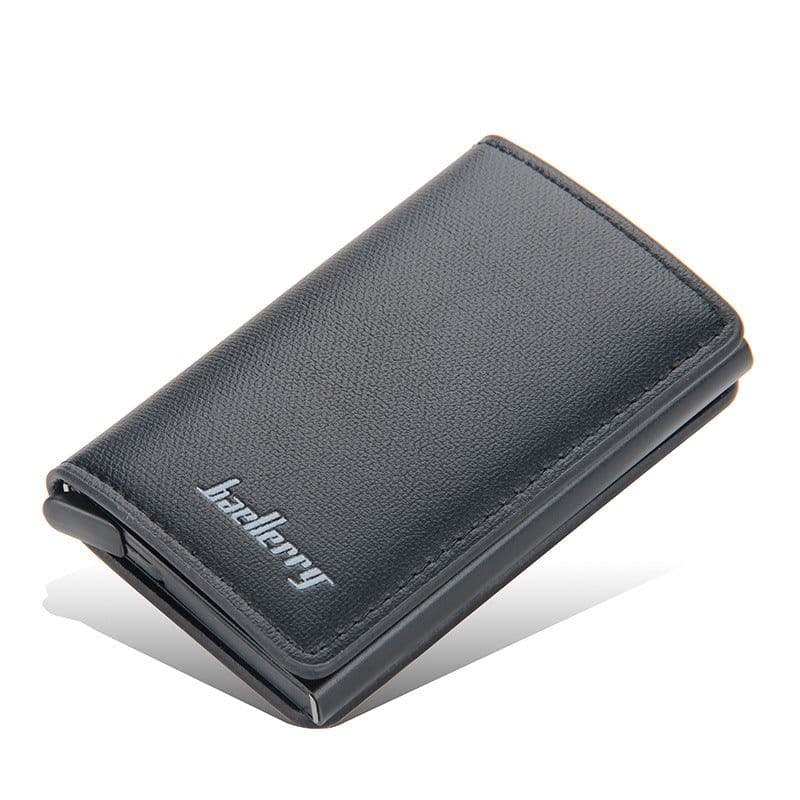image-2021 new men's and women's neutral card holder metal aluminum shell anti-magnetic automatic pop-up rfid business card holder card holder