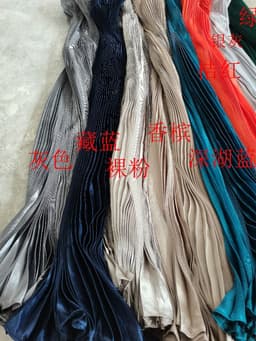 image-European Satin Metallic Pleated Skirt - Long, Elegant, One Size