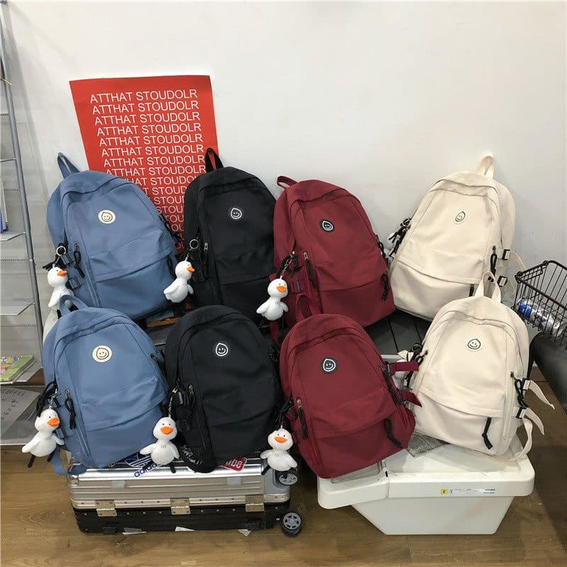 image-School bag female Korean version of Harajuku ulzzang high school college student backpack male large capacity ins wind couple shoulder bag female