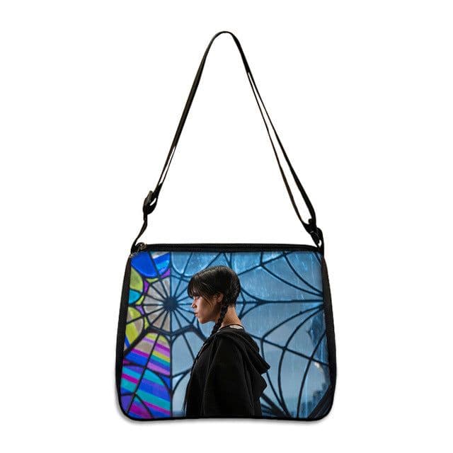 image-Cross-border Adams family Wednesday addams ladies shoulder bag niche armpit bag fashion handbag