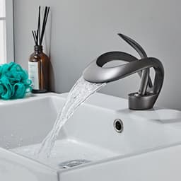 image-Ashani Copper Waterfall Basin Faucet - Hot/Cold Luxury