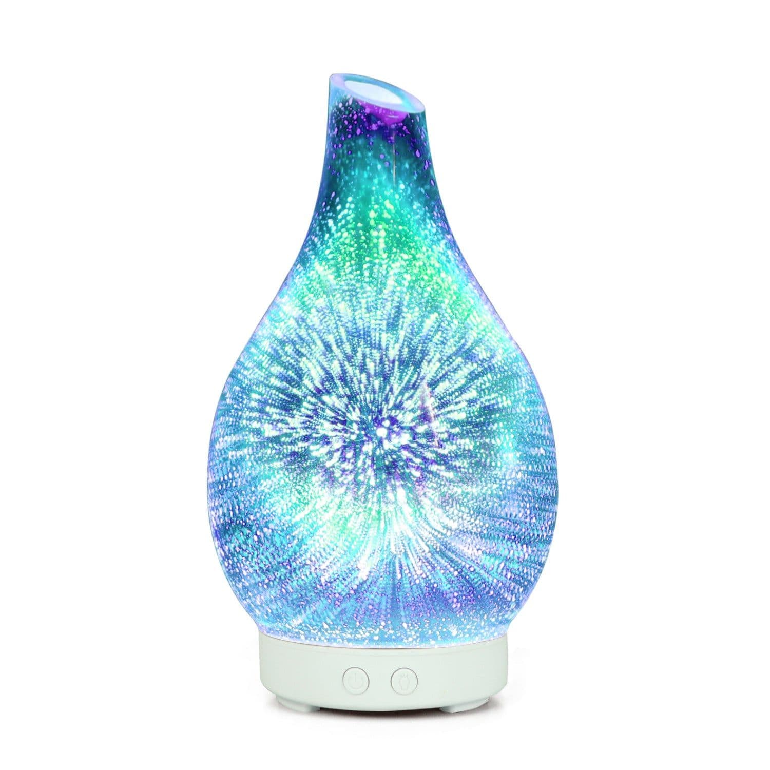 image-3D Glass Aromatherapy Humidifier - Black USB