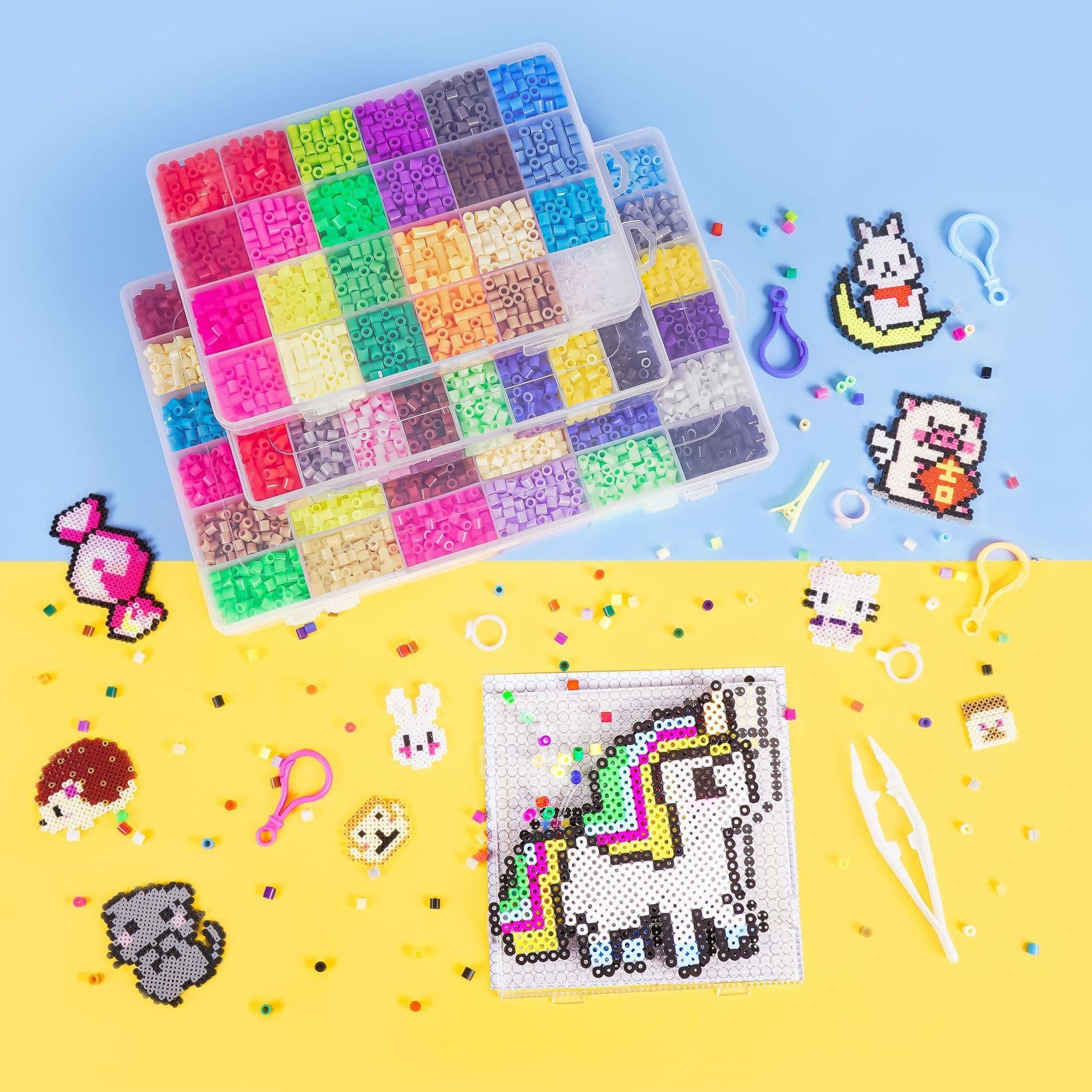 image-Educational toy fusion bean set 5mm children diy jigsaw puzzle puzzle bean 2.6mm parent-child handmade toy magic bean