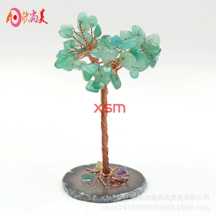 image-Cross-border natural crystal gravel fortune tree decoration lucky tree handicrafts home decoration living room gift decoration