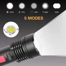 image-P50 LED Flashlight USB Rechargeable 20W