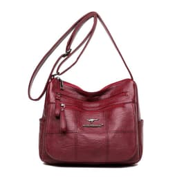 image-PU Shoulder Bag - Purple Small Square Soft Mother Bag
