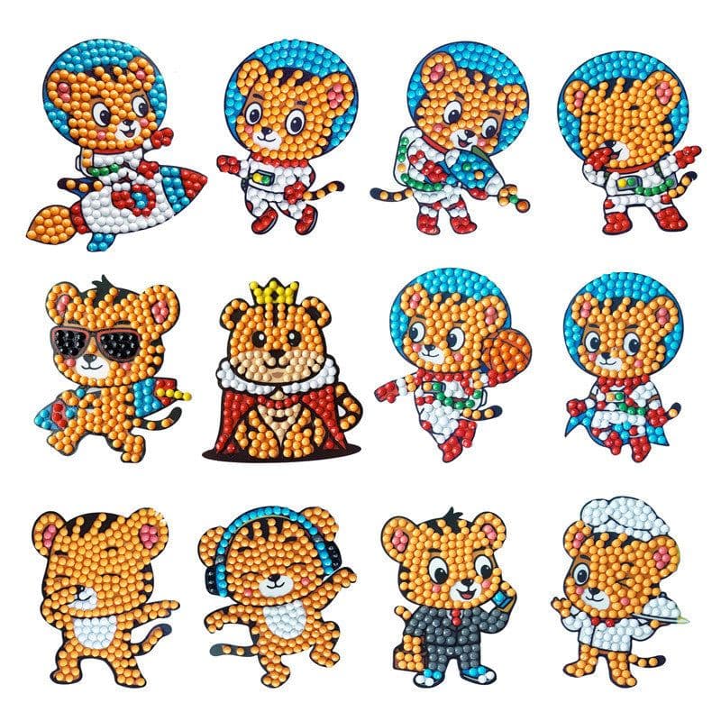 image-Douyin Rabbit Year Puzzle Sticker - DIY Crystal Diamond Fridge Decal - Cartoon Style