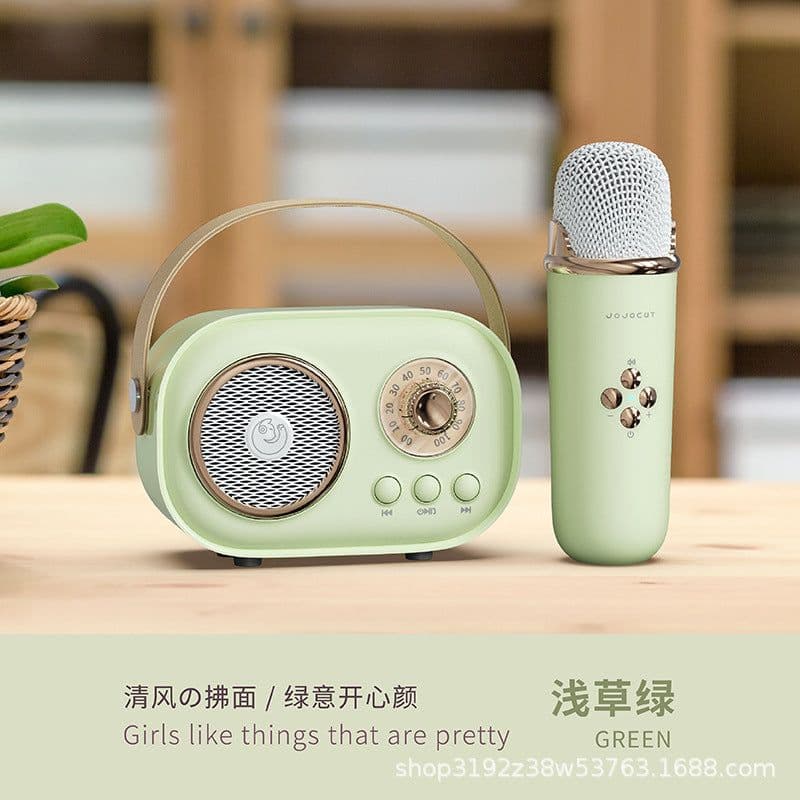 image-Douyin Bluetooth Wireless Karaoke Microphone for Kids - Double Wheat Yellow (50 characters)