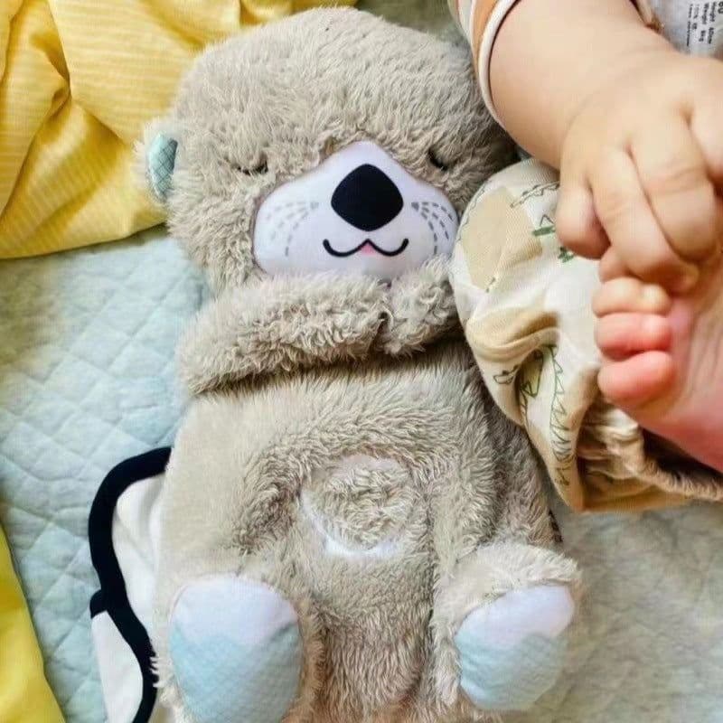 image-Breathing Bear Otter Plush Toy - 32cm Soothing