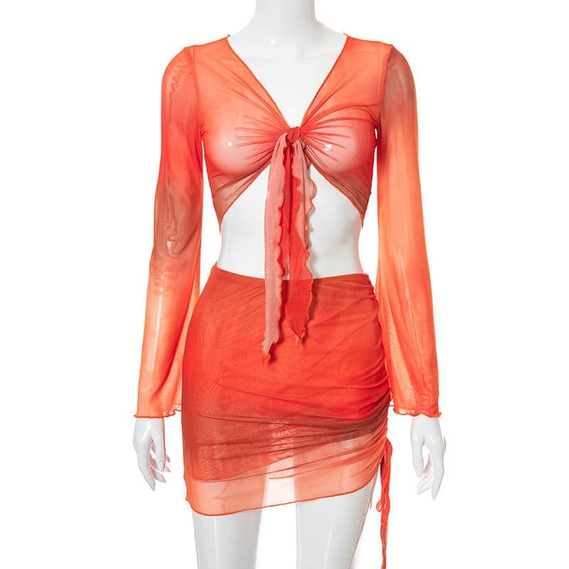 image-R21ST129 Tie-Dye Mesh Skirt - Women's Beach