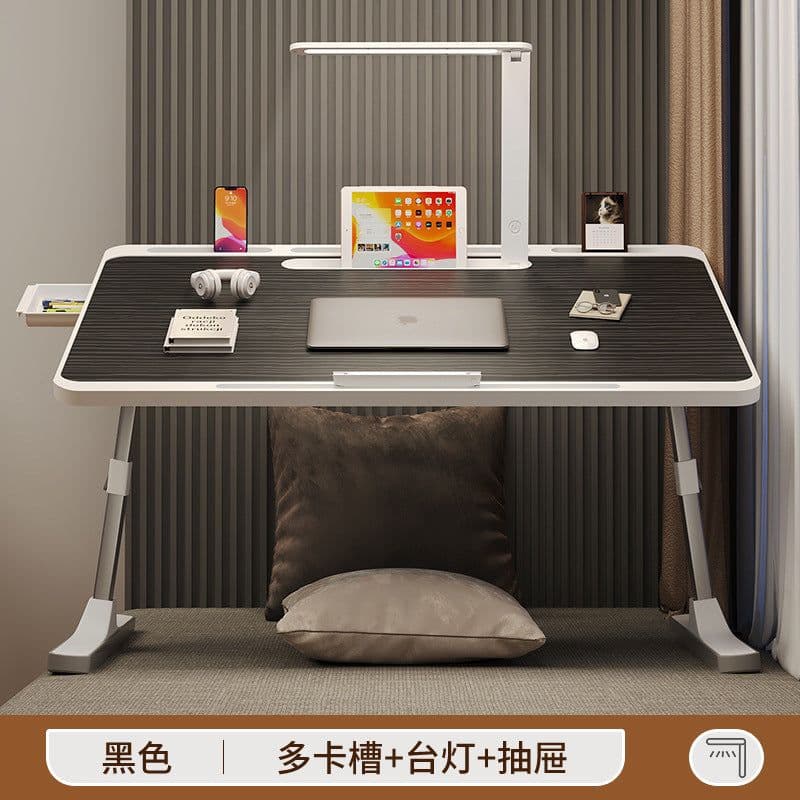 image-Small table with desk lamp foldable lift bed desk student writing bay window bedroom dormitory bed computer desk