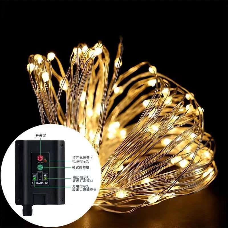 image-Xincheng Solar String Lights Purple Remote Control
