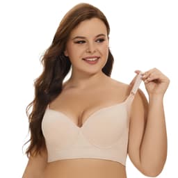 image-Sexy Push-Up Bra, Large Size Anti-Sagging Underwire Deep V