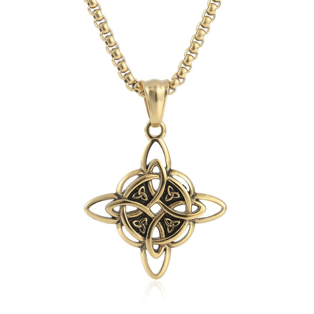 image-Vintage Gold Celtic Knot Pendant - Titanium Steel, Men's Trend