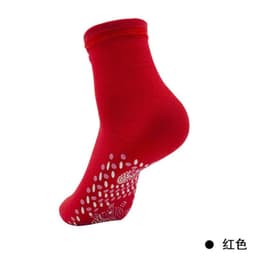 image-Tourmaline Self-Heating Massage Warm Socks - White, Unisex, Sweat-Absorbing
