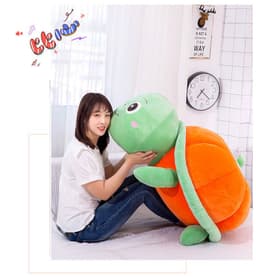 image-New Orange Tortoise Plush Toy - Cute Pumpkin Turtle Pillow for Kids