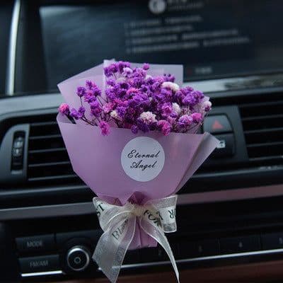image-Aromatherapy Clip Bouquet - Beige Hydrangea Car Fragrance Decor