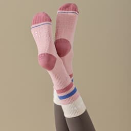 image-Women's Yoga Socks - Purple Cotton Mid-Tube Non-Slip