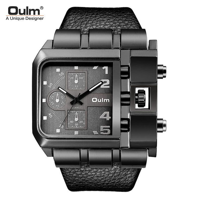 image-Oulm Quartz Men's Watch Square Brown HP3364