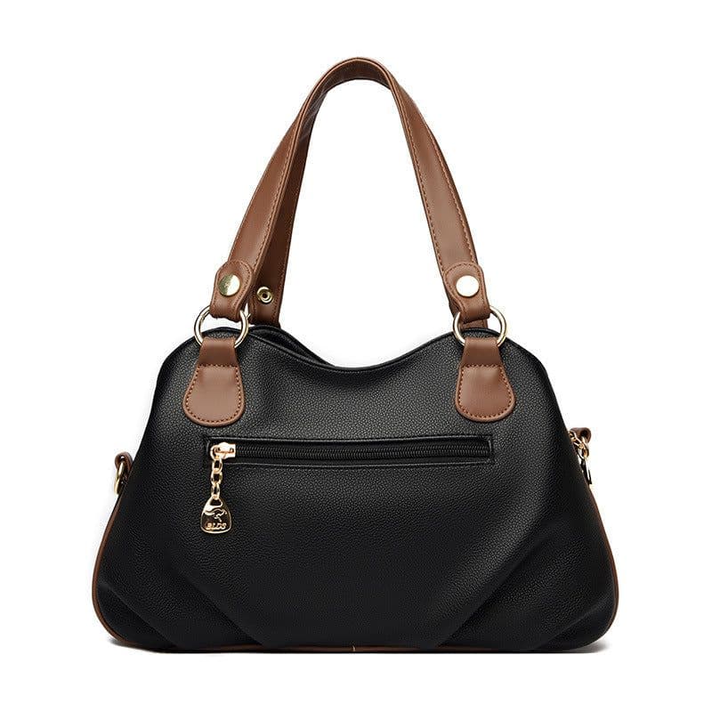 image-Cross-border women's bag 2023 new all-match middle-aged mother's bag Korean version of color contrast single shoulder Messenger bag atmospheric handbag bag
