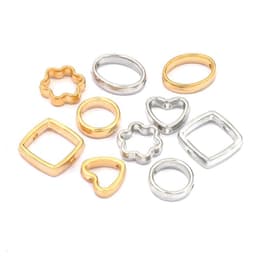 image-DIY Plastic Resin Heart Shape Beads - 25pcs Gold/White/K Set