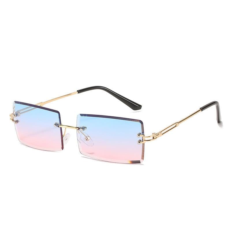 image-RUISIMO Square Sunglasses - Gold Metal Frame Brown Gradient