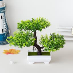 image-Small Green Pine Simulation Plant Ornament Bonsai - Plastic Decor