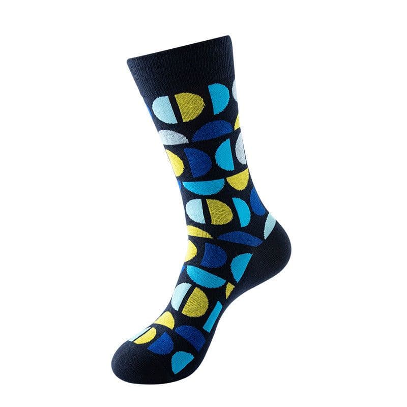 image-Mo Xi Stripe Socks - Mid Tube Cotton Unisex 41-46