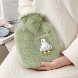 image-Purple Plush Hot Water Bottle 500ML - Removable Cover