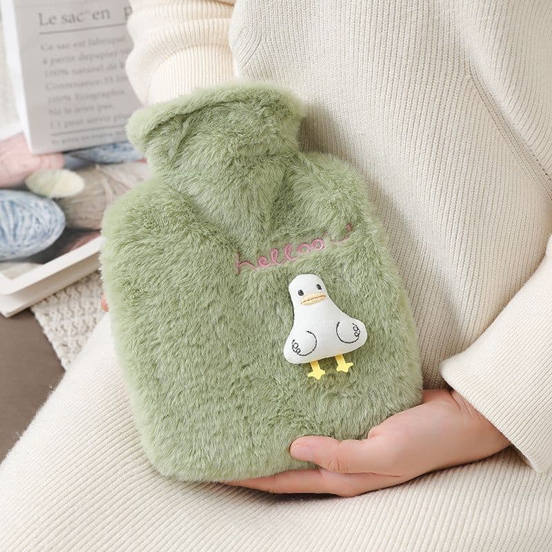image-Purple Plush Hot Water Bottle 500ML - Removable Cover