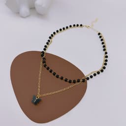 image-Emily Black Pearl Butterfly Necklace - Retro