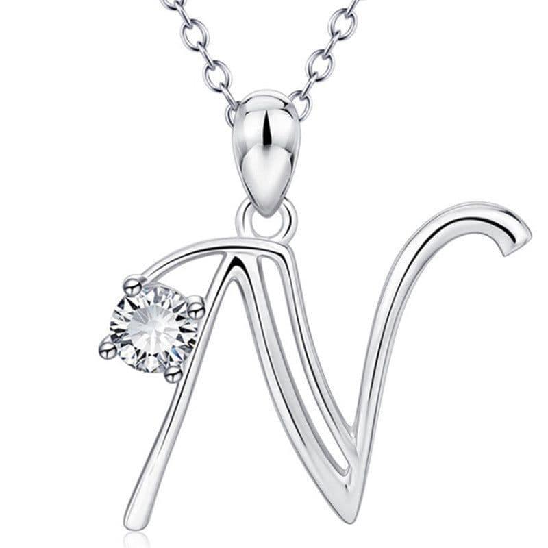 image-Baoshina Alphabet Diamond Pendant Necklace 26 Letters Jewelry Crossborder Supply