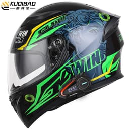 image-Coolqibao Motorcycle Full-Face Helmet Bluetooth XXL Gray