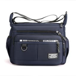 image-Men's Shoulder Bag - Grey Oxford Polyester