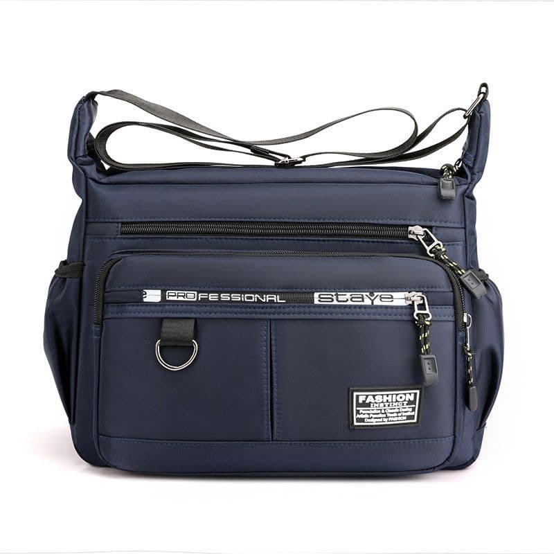 image-Men's Shoulder Bag - Grey Oxford Polyester