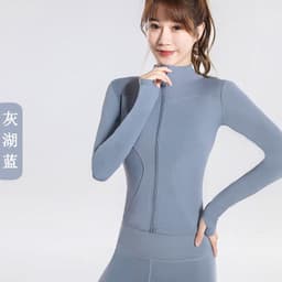 image-Women's Spring/Autumn Running Jacket, Quick-Drying Yoga Top, XXXL