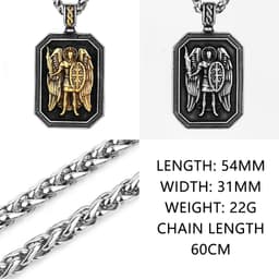 image-Gold Angel Sword Titanium Steel Pendant Necklace