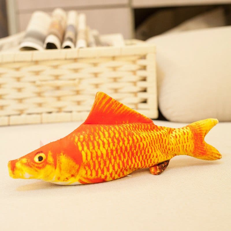 image-Interactive Plush Fish Cat Toy - USB Rechargeable