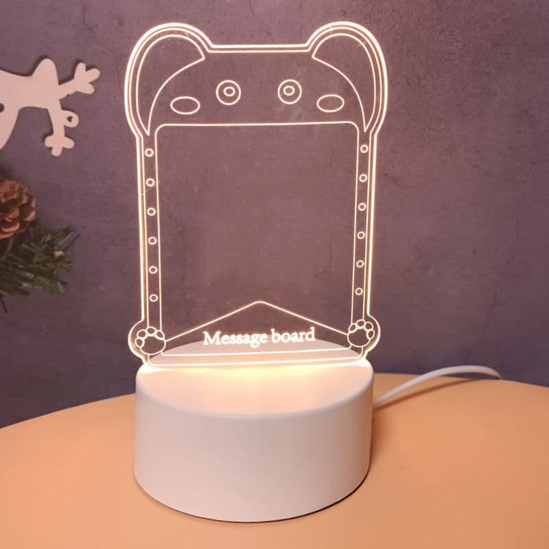 image-3D Night Light Girl Heart USB Plug-in Table Lamp
