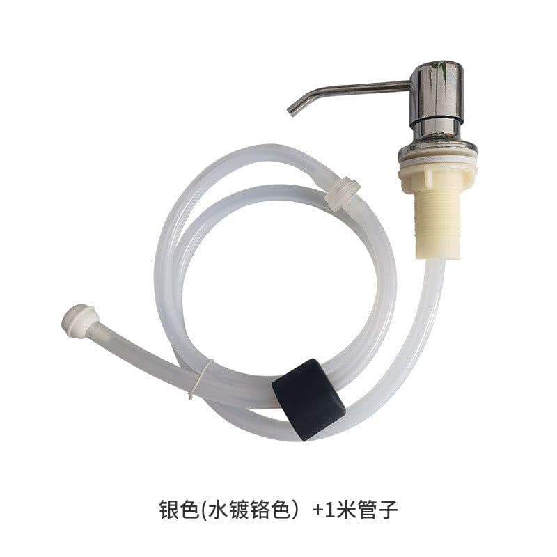 image-Liquid-free Soap Dispenser 304 Stainless Steel Sink Black Silicone Tube