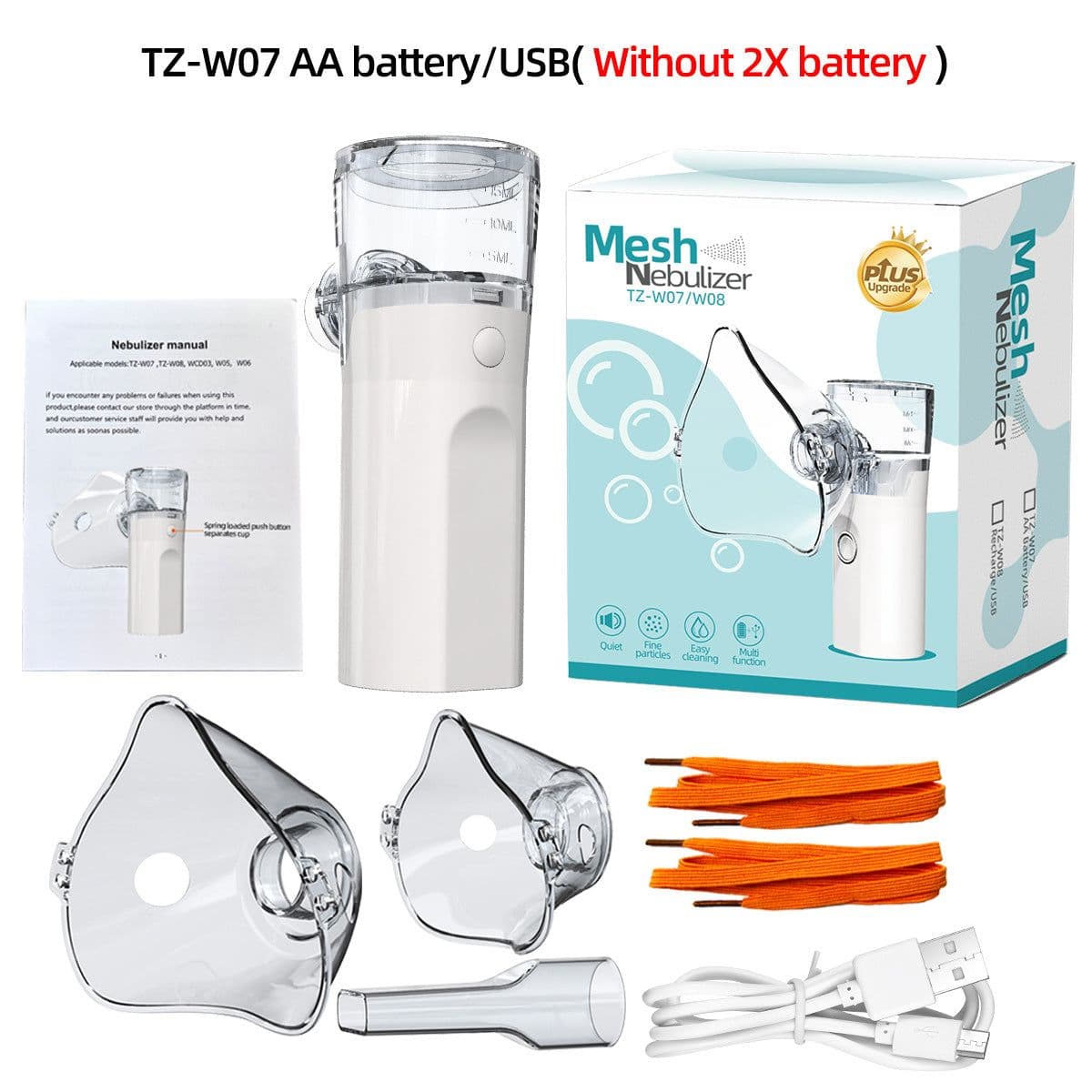 image-Portable Handheld Nebulizer - White USB Rechargeable