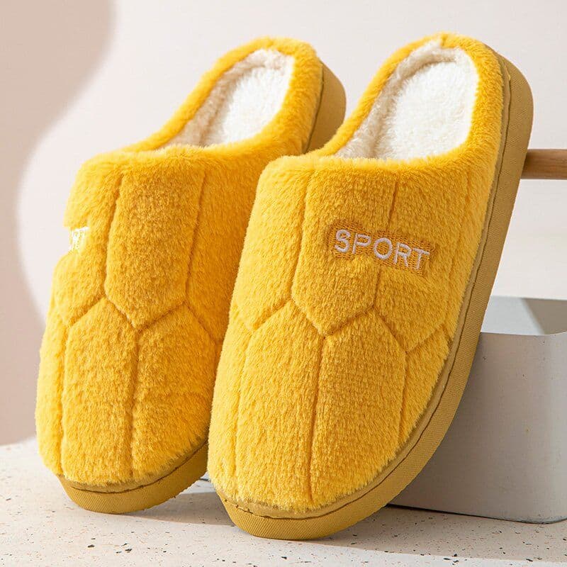 image-Unisex Thick-Soled Winter Cotton Slippers, Green, Size 38-39