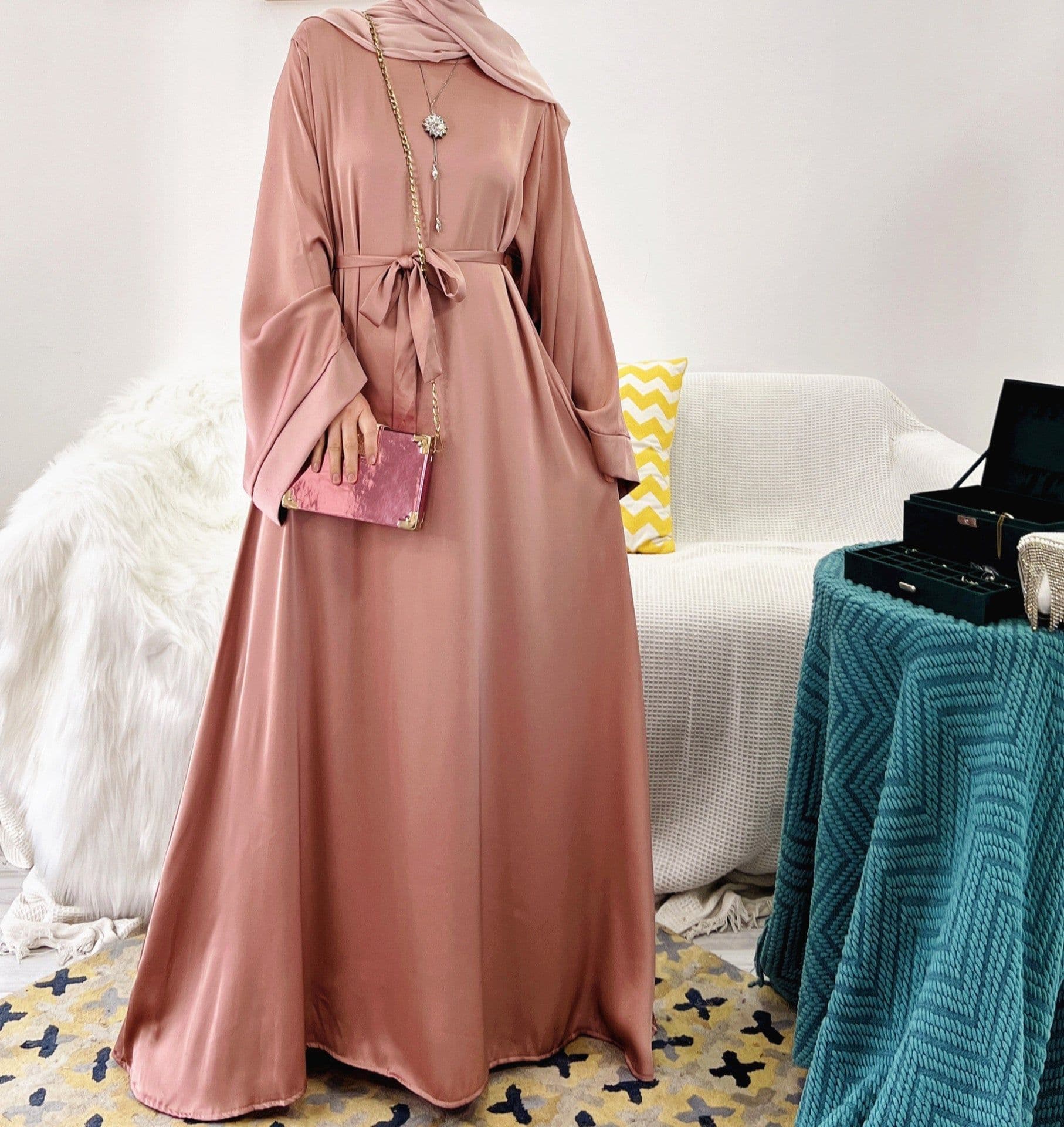 image-Loriya Maroon Dress XXL Long Sleeve Lace Up