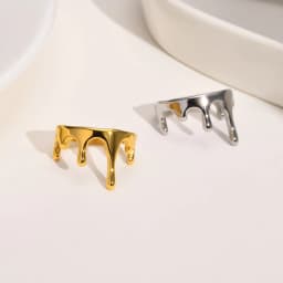 image-Huanmu Titanium Steel Ring Gold Geometric